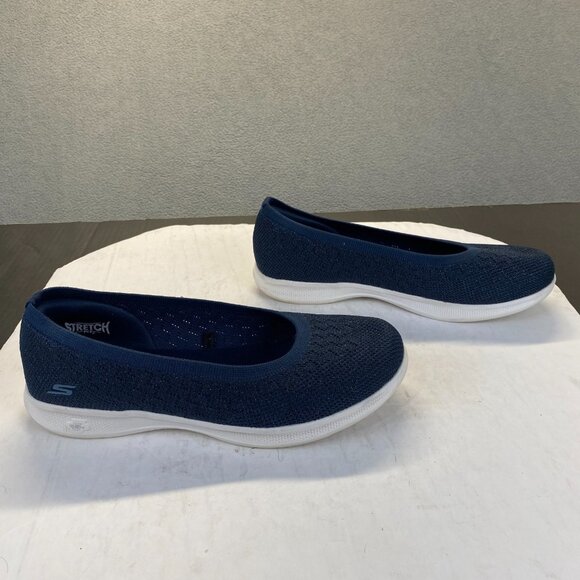 Skechers GOGA MAT  Lite Vegan Washable Knit Skimmers Glimmer Navy Sneaker 8.5‎ - Picture 3 of 16